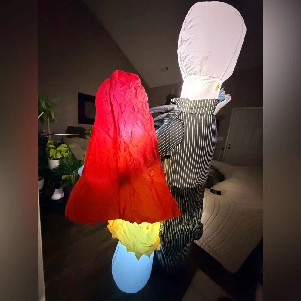 6ft Jack Skellington and Sally with Zero inflatable Decoration